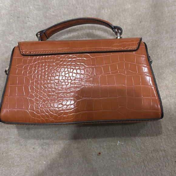 Croc detail brown mini cross body bag - Picture 2 of 6